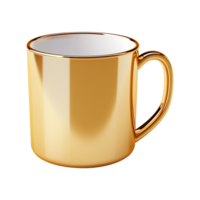 AI generated Golden mug isolated on transparent background png