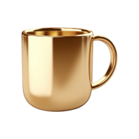 AI generated Golden mug isolated on transparent background png