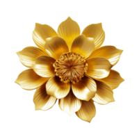 ai generado 3d dorado flor aislado en transparente antecedentes png