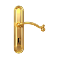 AI generated Door handle gold isolated on transparent background png