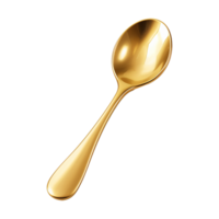 AI generated Golden spoon isolated on the transparent background png