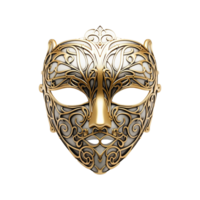 AI generated Golden face mask isolated on transparent background png