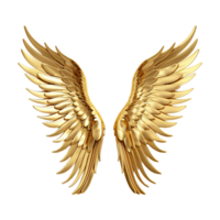 AI generated Golden wings ornament isolated on a transparent background png