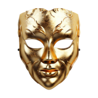 AI generated Golden face mask isolated on transparent background png