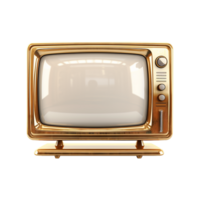 AI generated Golden television isolated on transparent background png