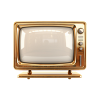 ai généré d'or télévision isolé sur transparent Contexte png