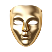 AI generated Golden face mask isolated on transparent background png