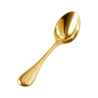 AI generated Golden spoon isolated on the transparent background png