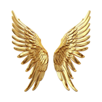 ai generado dorado alas ornamento aislado en un transparente antecedentes png