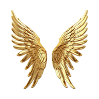 AI generated Golden wings ornament isolated on a transparent background png