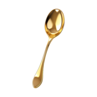 AI generated Golden spoon isolated on the transparent background png