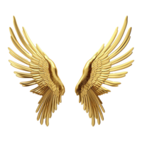 AI generated Golden wings ornament isolated on a transparent background png