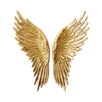 AI generated Golden wings ornament isolated on a transparent background png