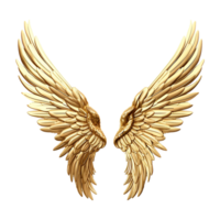 AI generated Golden wings ornament isolated on a transparent background png