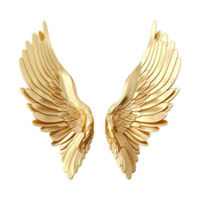 AI generated Golden wings ornament isolated on a transparent background png