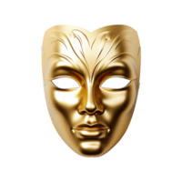 AI generated Golden face mask isolated on transparent background png