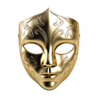 AI generated Golden face mask isolated on transparent background png