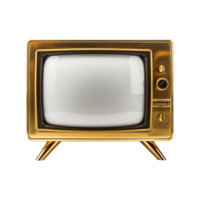 ai généré d'or télévision isolé sur transparent Contexte png