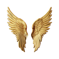 AI generated Golden wings ornament isolated on a transparent background png
