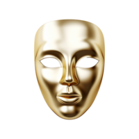 AI generated Golden face mask isolated on transparent background png