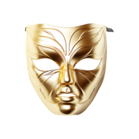 AI generated Golden face mask isolated on transparent background png