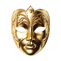 ai gegenereerd gouden gezicht masker geïsoleerd Aan transparant achtergrond PNG