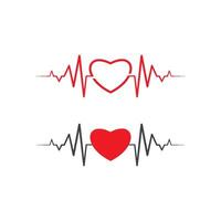 heart beat line vector