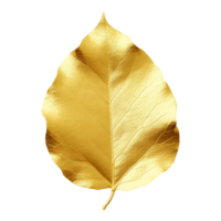 AI generated Golden leaf isolated on a transparent background png