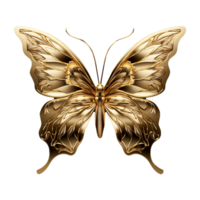 AI generated Golden butterfly isolated on transparent background png