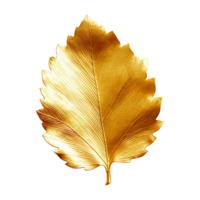 AI generated Golden leaf isolated on a transparent background png
