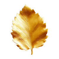 ai généré d'or feuille isolé sur une transparent Contexte png