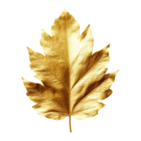 AI generated Golden leaf isolated on a transparent background png