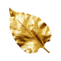 AI generated Golden leaf isolated on a transparent background png