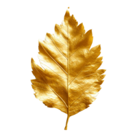 AI generated Golden leaf isolated on a transparent background png