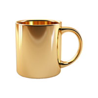 AI generated Golden mug isolated on transparent background png