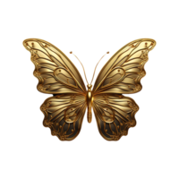 ai generado dorado mariposa aislado en transparente antecedentes png