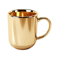 AI generated Golden mug isolated on transparent background png