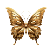 ai generiert golden Schmetterling isoliert auf transparent Hintergrund png