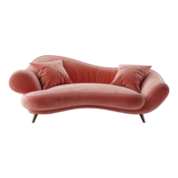 AI generated Sofa 3D rendering isolated on transparent background png