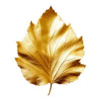 AI generated Golden leaf isolated on a transparent background png