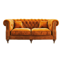 ai generiert Sofa 3d Rendern isoliert auf transparent Hintergrund png