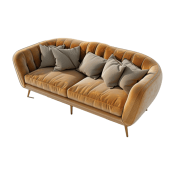 ai generato divano 3d interpretazione isolato su trasparente sfondo png