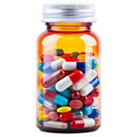 AI generated Pills bottle isolatedon transparent background png