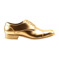 AI generated A gold shoe isolated on transparent background png