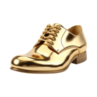 AI generated A gold shoe isolated on transparent background png