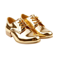 AI generated A gold shoe isolated on transparent background png