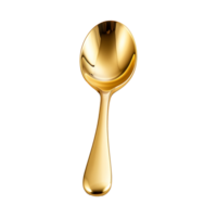 AI generated Golden spoon isolated on the transparent background png