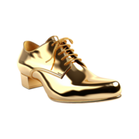 AI generated A gold shoe isolated on transparent background png