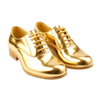 AI generated A gold shoe isolated on transparent background png