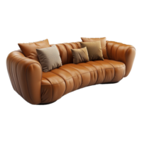 AI generated Sofa 3D rendering isolated on transparent background png